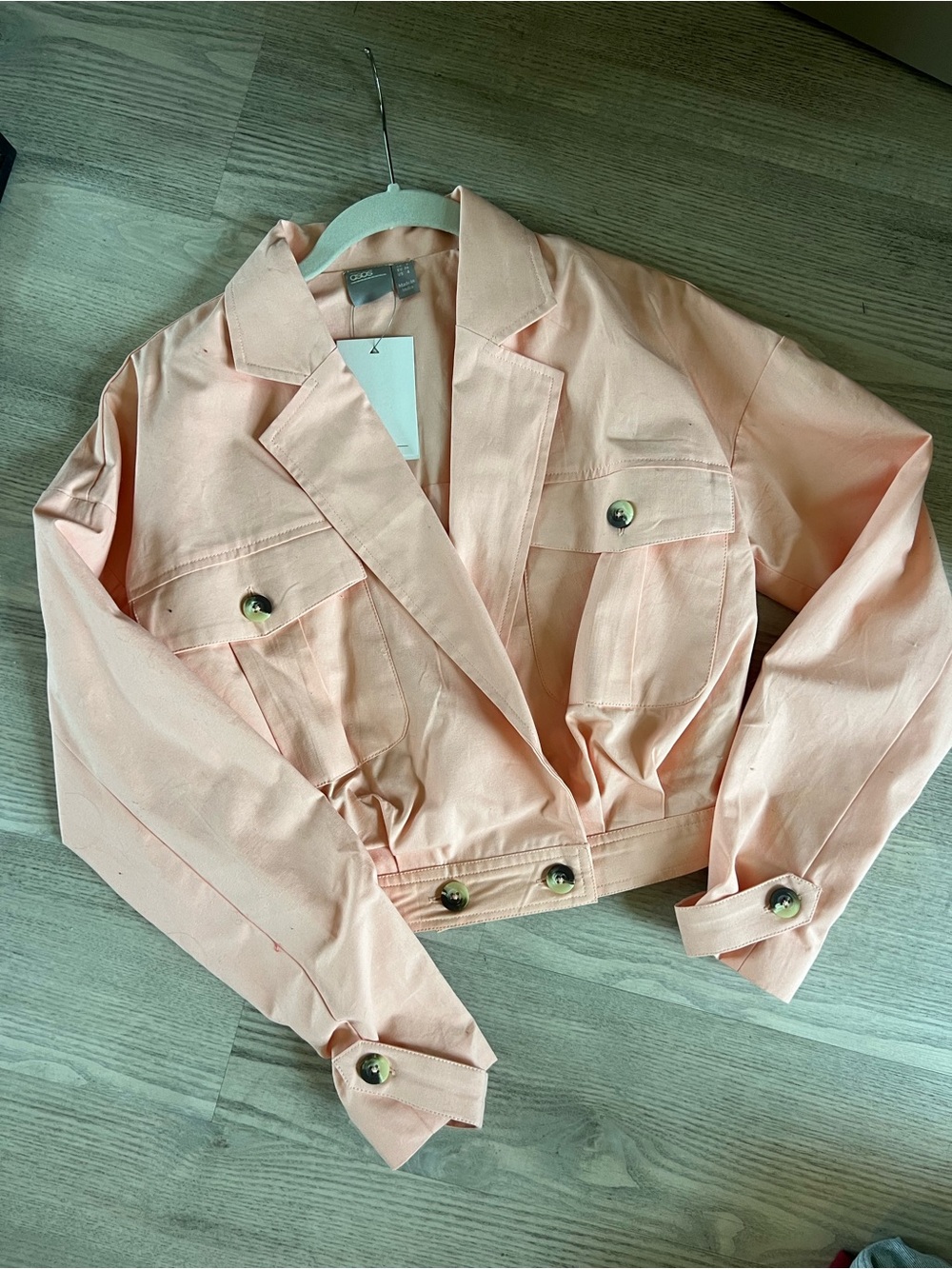 ASOS Cropped Peach Utility Jacket & Short Set